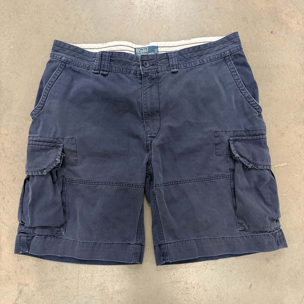Polo Ralph Lauren Cargo Shorts Mens 40T Navy Utility Military Style Cotton
